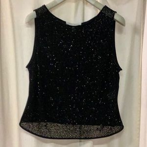 Escada bugle beaded tank top seethru glamour large